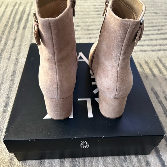 Ladies Oatmeal Colored Suede Booties - Picture 7 of 8